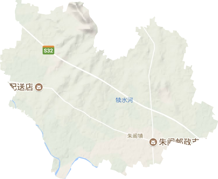 朱阁镇地形地图