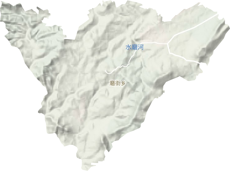 磨街乡地形地图
