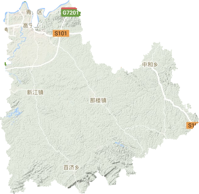 邕宁区地形地图