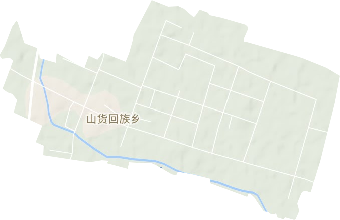 山货回族乡地形地图