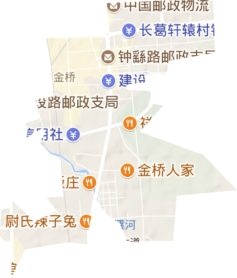 金桥路街道地形地图