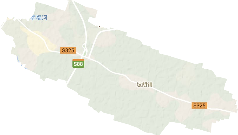 坡胡镇地形地图