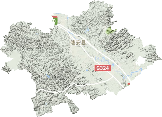 隆安县地形地图