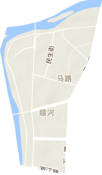 顺河街街道地形地图