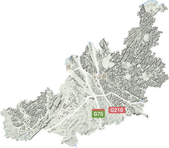 马山县地形地图