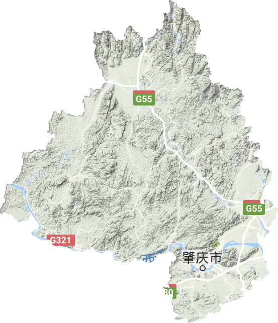 肇庆市地形地图
