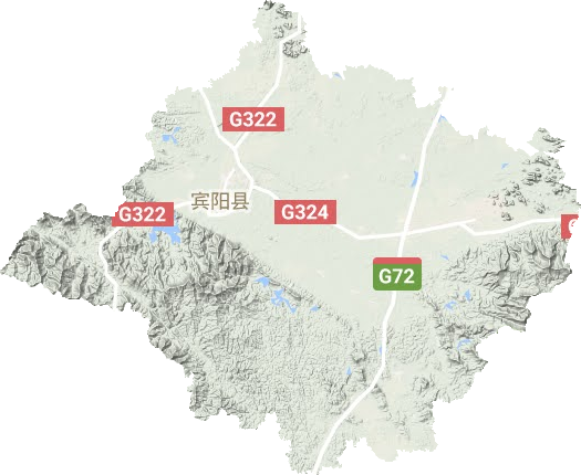 宾阳县地形地图