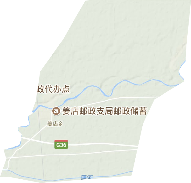 姜店乡地形地图