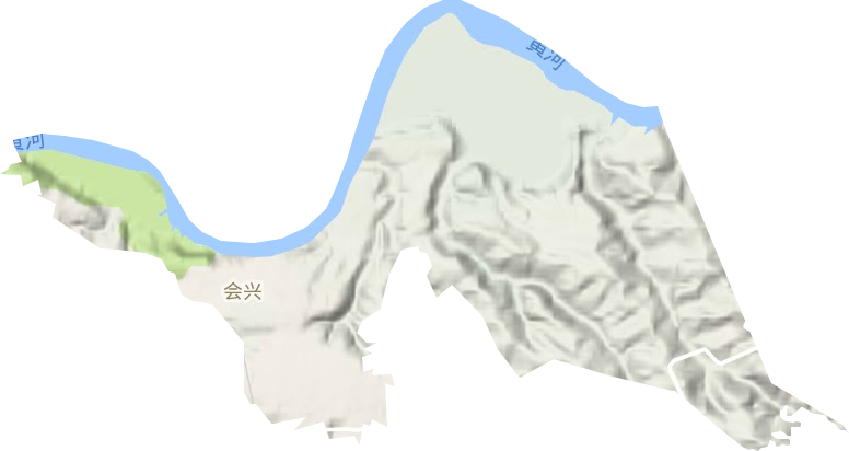 会兴街道地形地图