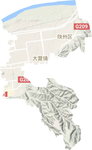 大营镇地形地图