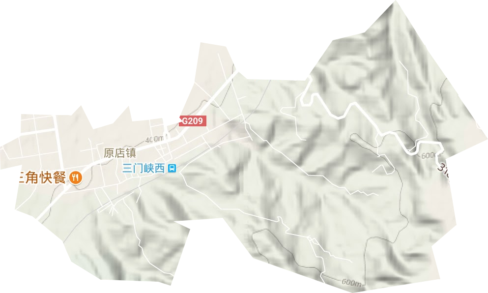 原店镇地形地图