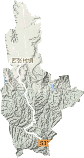 西张村镇地形地图