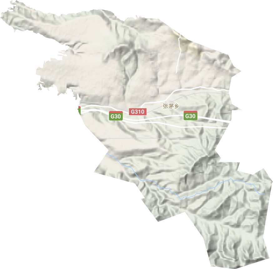 张茅乡地形地图