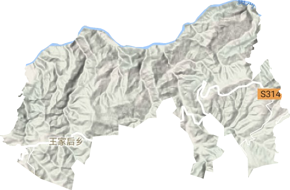 王家后乡地形地图