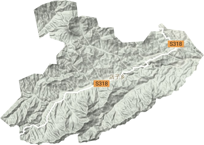 店子乡地形地图