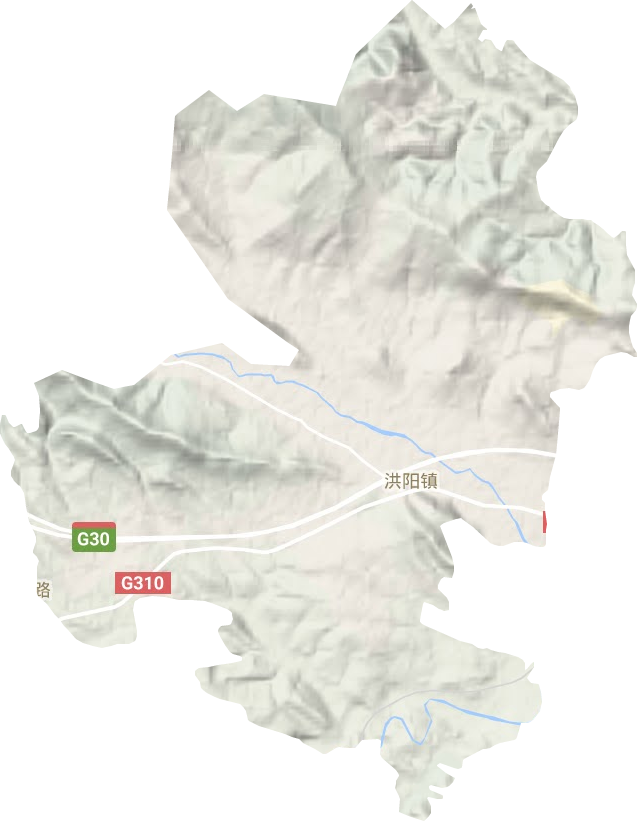 洪阳镇地形地图