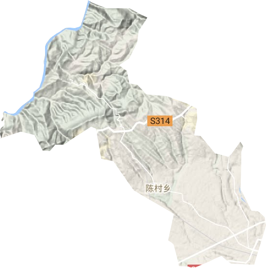 陈村乡地形地图