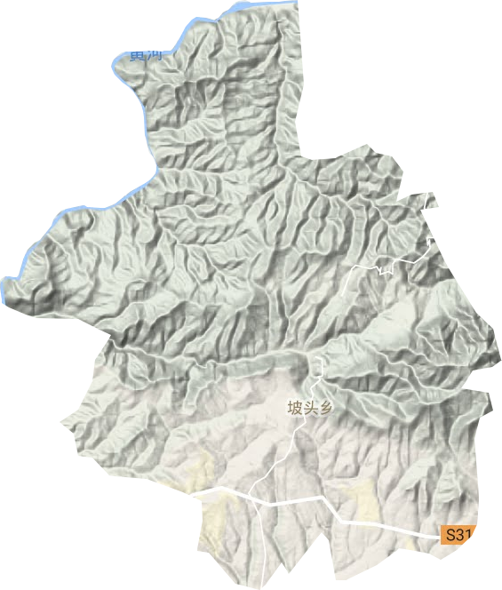 坡头乡地形地图