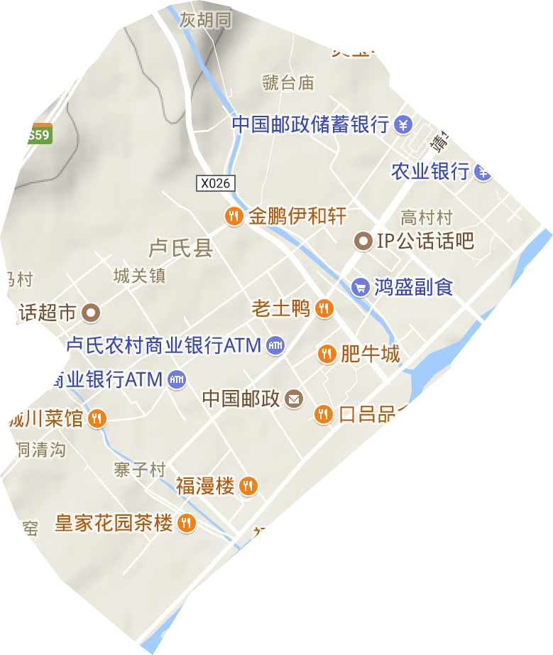 城关镇地形地图