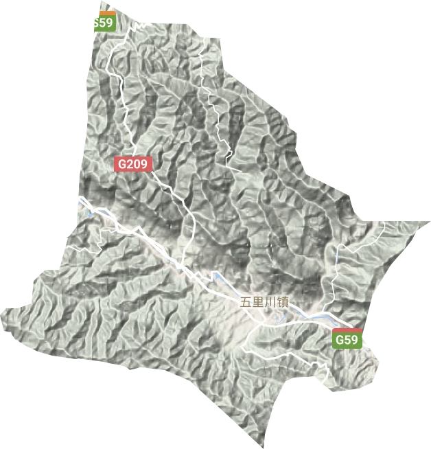 五里川镇地形地图
