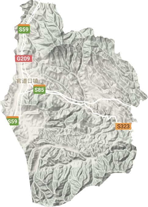 官道口镇地形地图