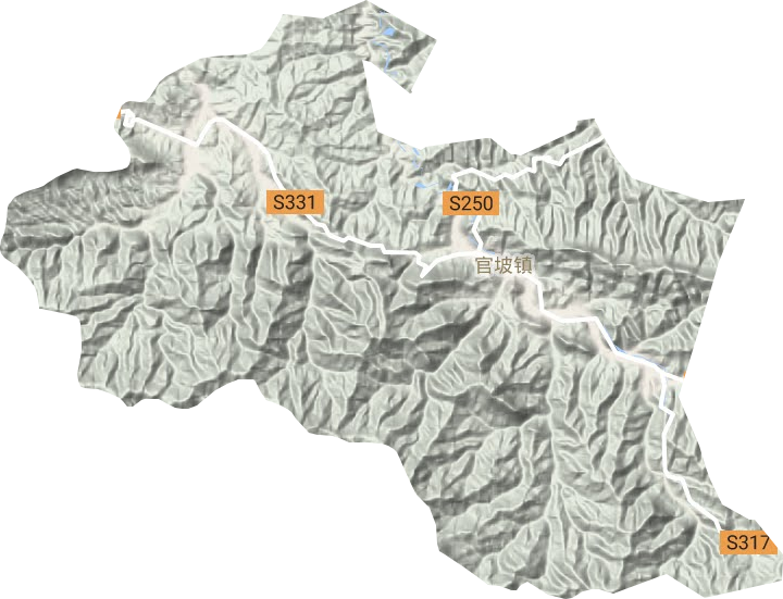 官坡镇地形地图