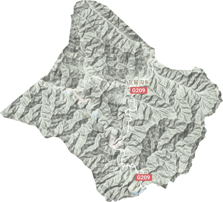 瓦窑沟乡地形地图
