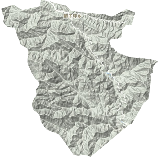 狮子坪乡地形地图
