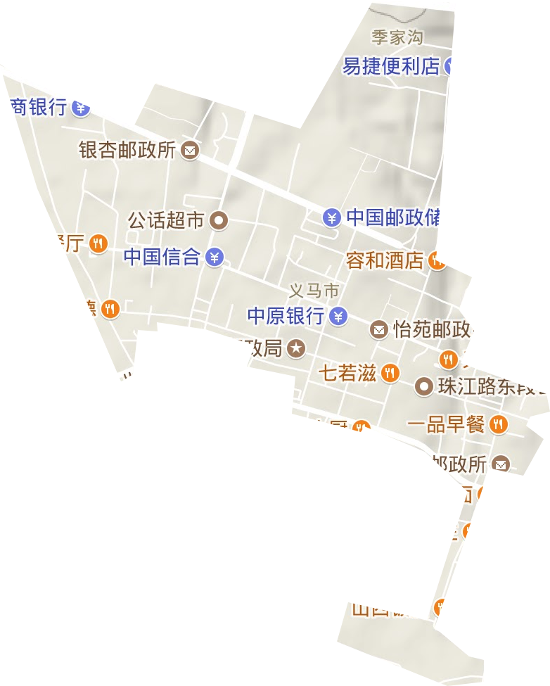 千秋路街道地形地图