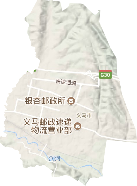 新区街道地形地图