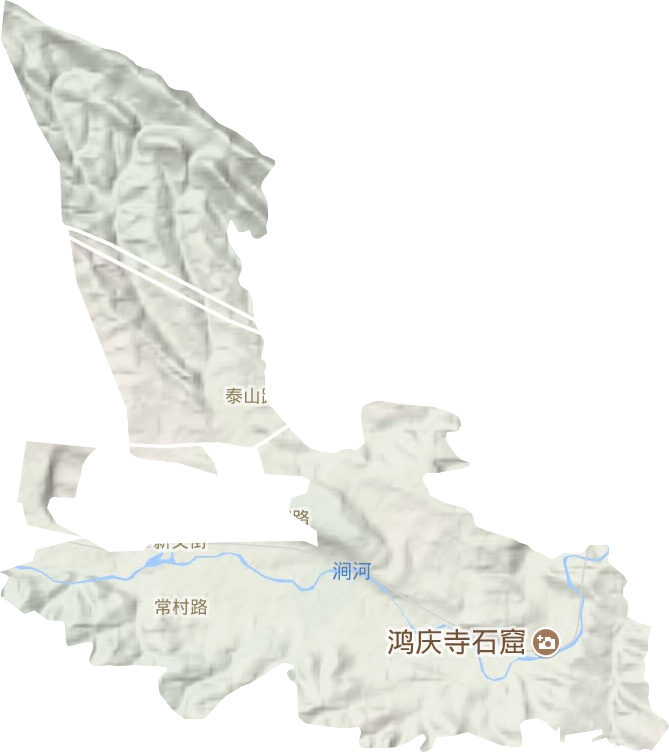 东区街道地形地图