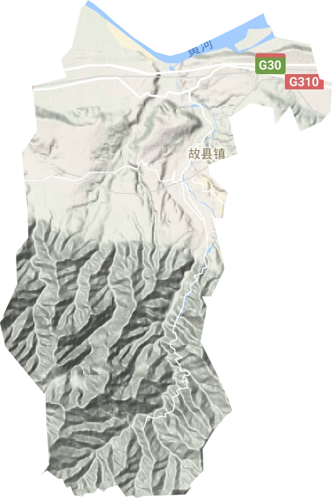 故县镇地形地图
