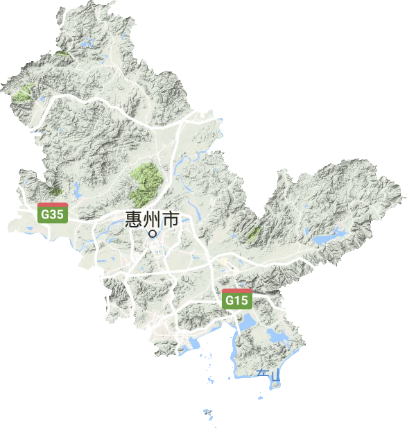 惠州市地形地图