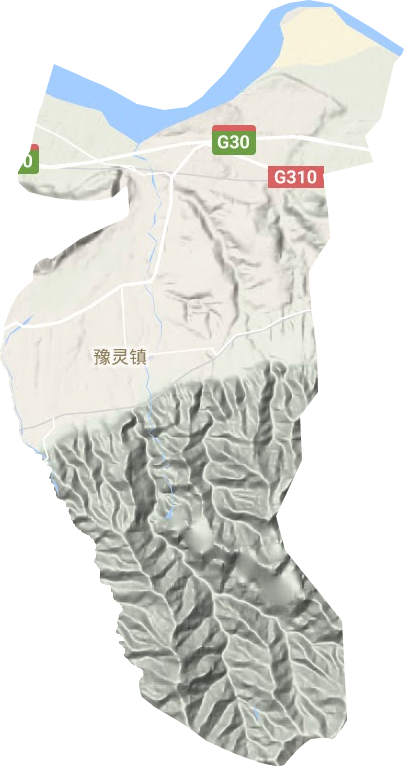 豫灵镇地形地图
