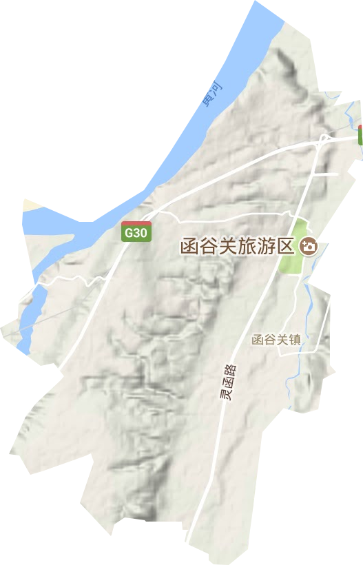 函谷关镇地形地图