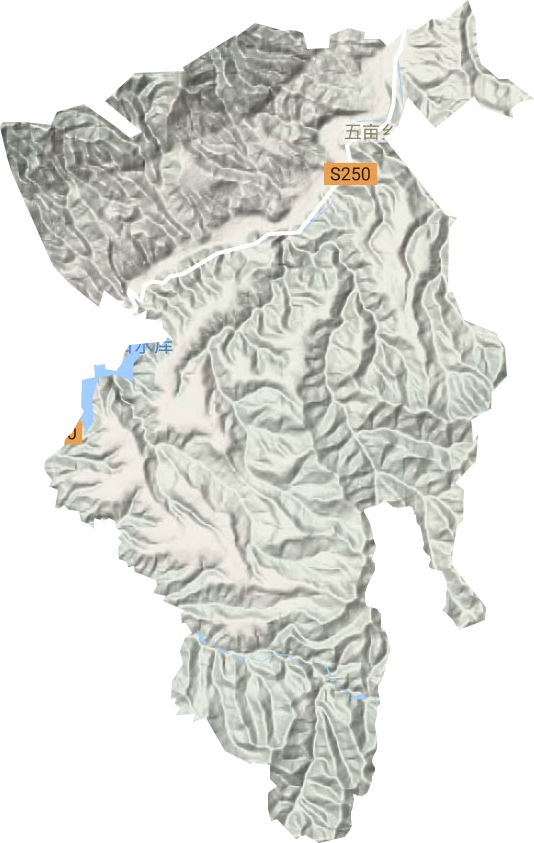 五亩乡地形地图