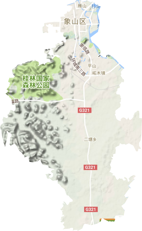 象山区地形地图