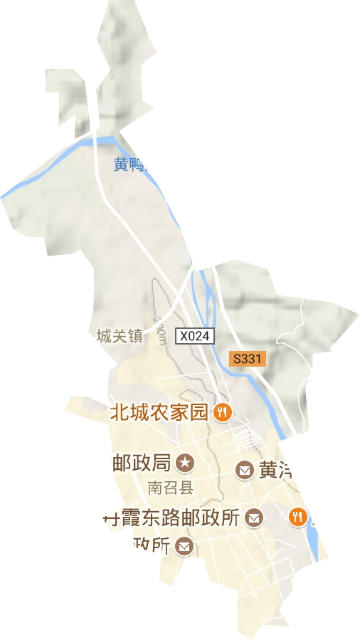 城关镇地形地图