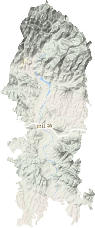 留山镇地形地图