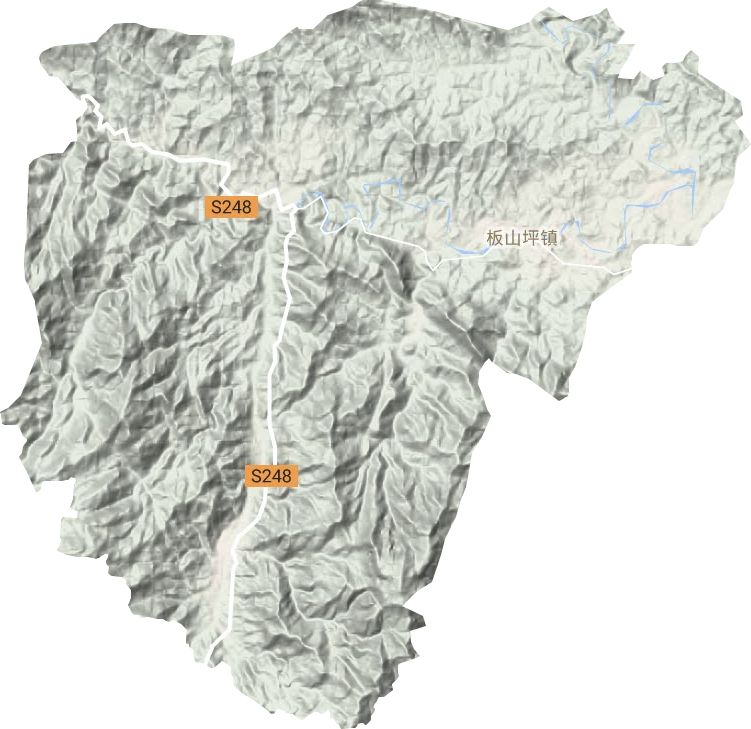 板山坪镇地形地图