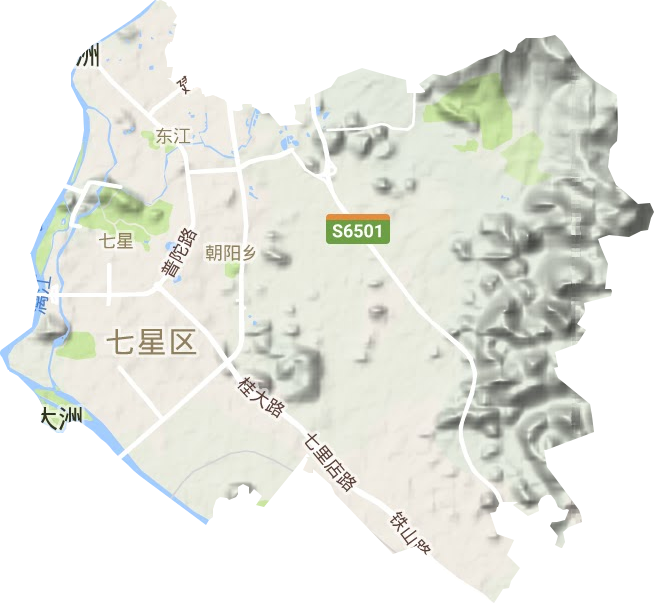 七星区地形地图