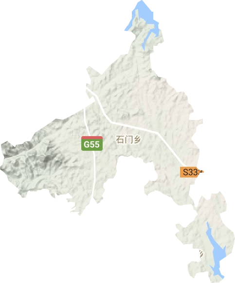 石门乡地形地图