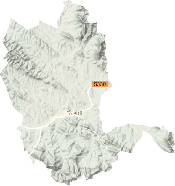 拐河镇地形地图
