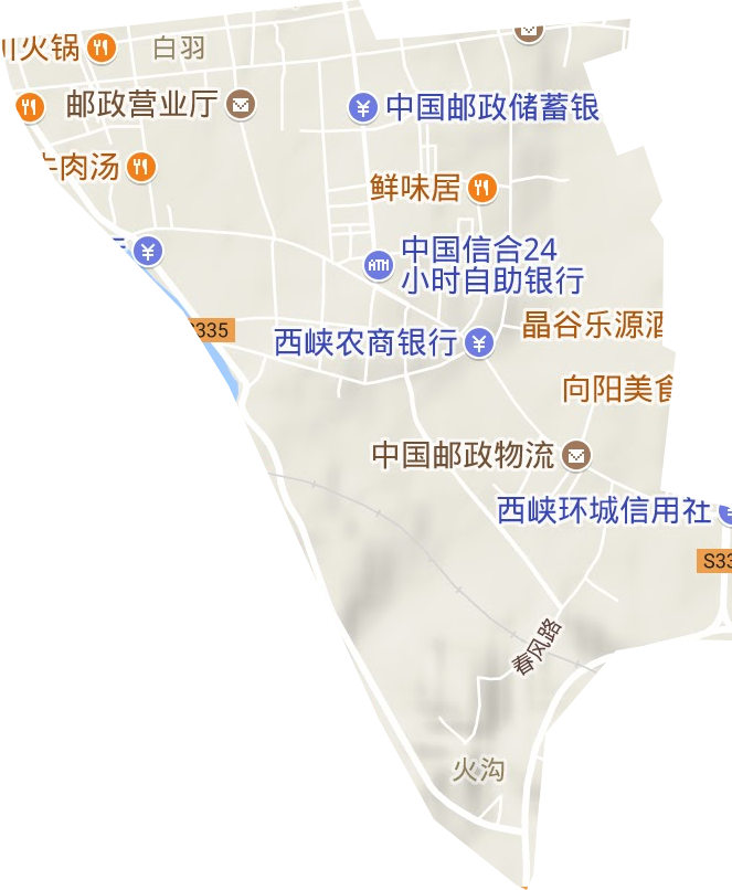 白羽街道地形地图