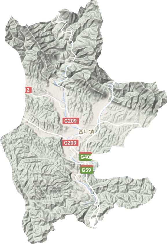 西坪镇地形地图