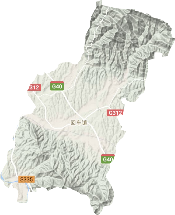 回车镇地形地图