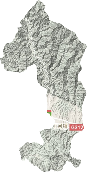 丁河镇地形地图