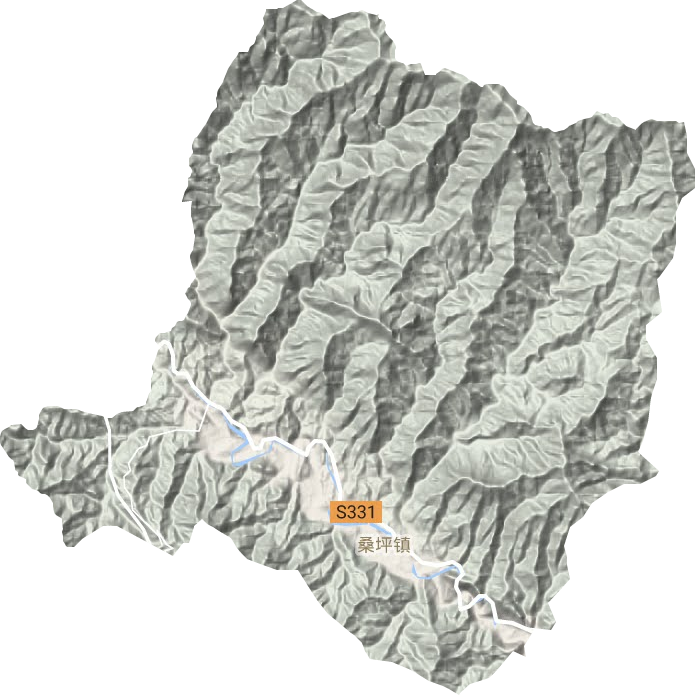 桑坪镇地形地图