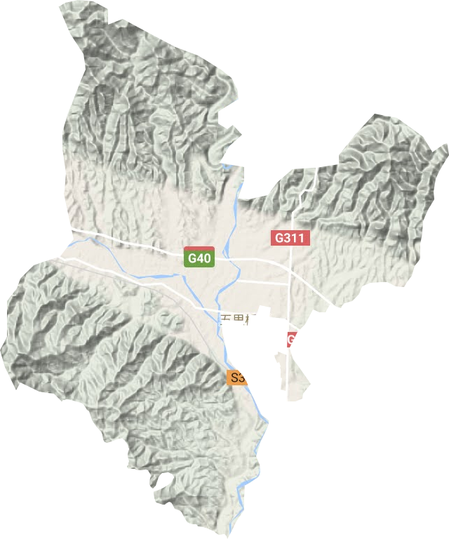 五里桥镇地形地图