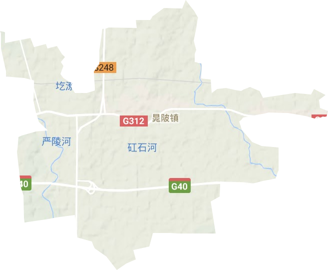 晁陂镇地形地图